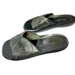 Robert Clergerie Black Leather Slip-On Shoes with Sculptural Design, Pristi, 9.5